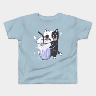 Latte Loving Cat Kids T-Shirt